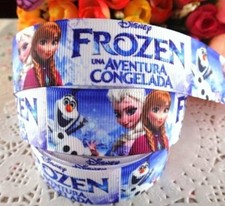 Grosgrain Ribbon 1" Frozen Una Aventura Congelada Printed f15 Hairbows ea