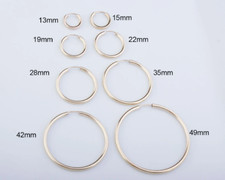 2mm Gold Filled Endless Tube Hoop Earrings - Top Quality Different Sizes