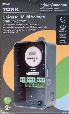 New Tork DTU40 Universal Multi-Voltage Digital Time Switch, 24-Hour Programming