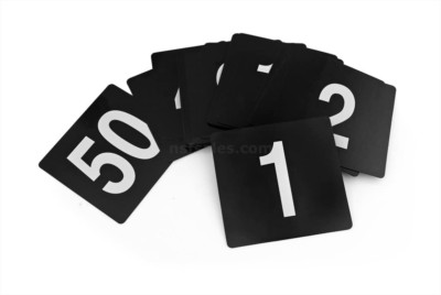 Numeros de Mesa de Plastico de Doble Cara 1-50 4 Pulgadas Por 4 Pulgadas 23206