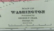 Vintage 1902 WASHINGTON Map 22"x14" ~ Old Antique Original KALAMA VANCOUVER WA