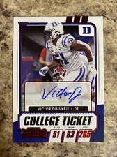 2021 Panini Contenders Victor Dimukeje Rookie Auto Red College Ticket #317