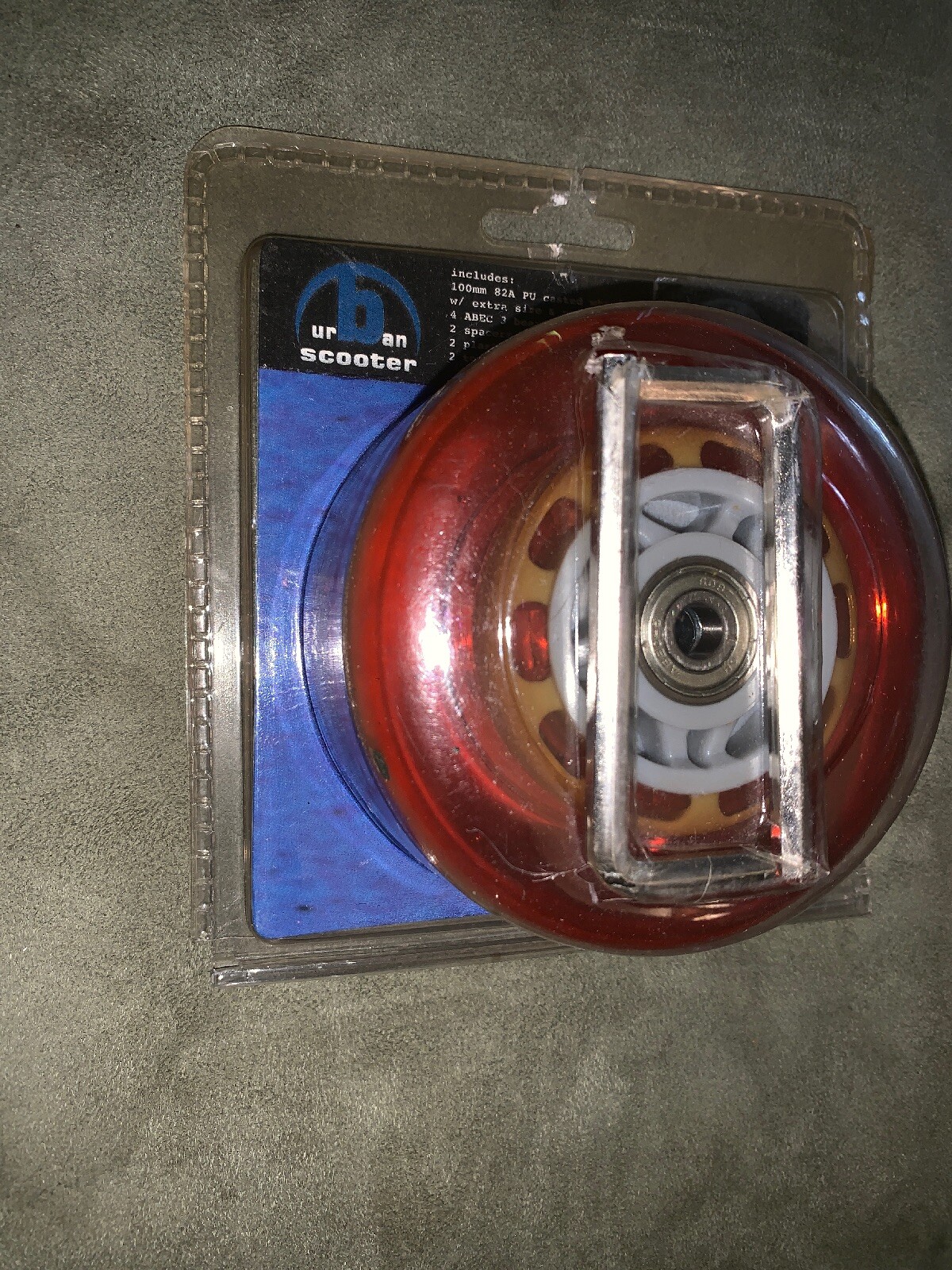 Set Of 2 Razor Replacement Wheels. Orange With Wrenches. New Old Stock