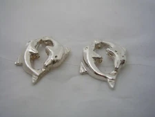 DOLPHIN POST STUD EARRINGS  ALL HIGH POLISHED FINISH IN STERLING SILVER 