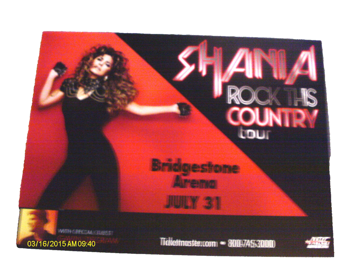 Shania Twain Rock This Country Tour Cork Backed Concert Poster | eBay