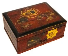 JAPAN 1900 MEIJI PERIOD GORGEOUS JEWELRY MAKIE CASE BOX CABINET IN LACKE G2U