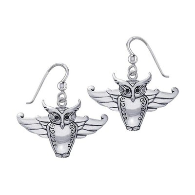 Cari Buziak Owl Spiritual Guidance Intuition Sterling Silver Earrings