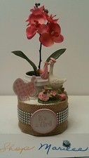 STORK ITS A GIRL BABY SHOWER CAKE TOPPER TABLE DECORATION KEEPSAKE CENTERPIECE