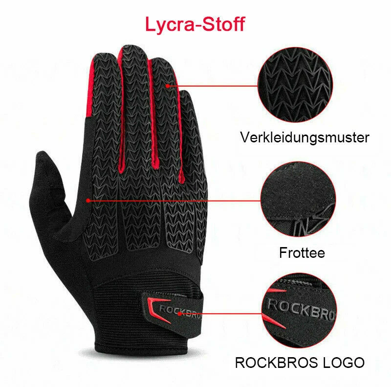 ROCKBROS  Cycling Gloves Touch Screen Bike Gloves Thermal Warm Full Finger Glove - Image 2 of 4