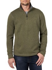 Wrangler Men's Long Sleeve Fleece Quarter-Zip Sweater  Olive Night  XX-Large