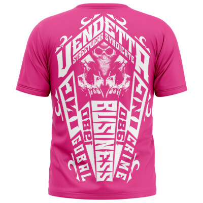 Vendetta Inc. Herren Rundhals Kurzarm T-Shirt Rosette Gobal Crime Skull VD-1363