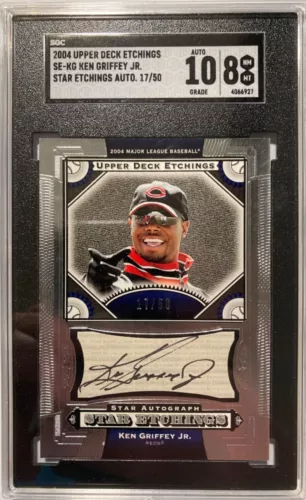 RARE SGC 2004 Upper Deck Etchings Ken Griffey Jr Auto /50 Reds Mariners HOF 🔥