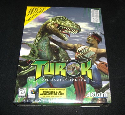 TUROK DINOSAUR HUNTER PC BIG BOX FACTORY SEALED WINDOWS 95