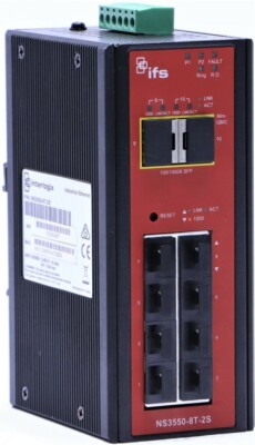 * IFS INTERLOGIX NS3550-8T-2S 8-PORT INDUSTRIAL GIGABIT MANAGED SWITCH