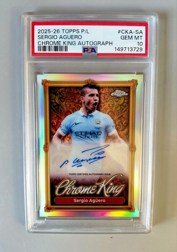 Sergio Aguero #CKA-SA card from 2025 Topps Premier League Chrome King Autograph