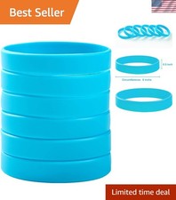Comfortable Waterproof 6pcs Sky Blue Silicone Wristbands For All Occasions