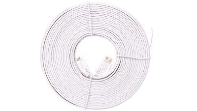 Kabel krosowy płaski patchcord U/UTP kat.5e biały 10m 93363