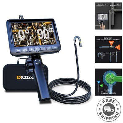 5FT Waterproof Dual Lens Inspection Camera - 1080P Borescope for Auto Repairs