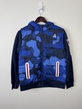 Reebok Youth Active Hooded Jacket 14/16 XL Blue Winter Outdoor Softshell Camo