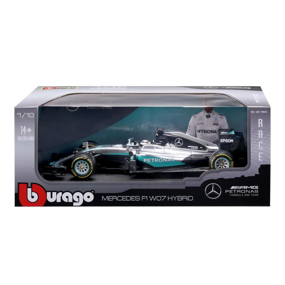 Bburago 1:18 Formula 1 F1 Diecast Car Mercedes F1 W07 Hybrid 2016 Lewis Hamilton - Image 2 of 4