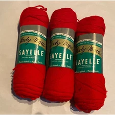 Vtg Sayelle Caron Monsanto Acrylic Worsted Yarn 3.5 oz 4-ply Devil Red 1024 NOS