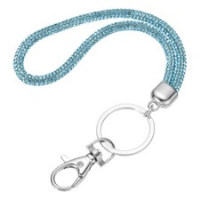 30cm(11.8") Phone Wrist Strap Glitters with Metal Clasp & Keyring Blue