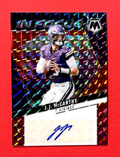 2025 Panini Mosaic J.J. McCarthy #IFS-JMY Red #/199 IN Focus Signatures