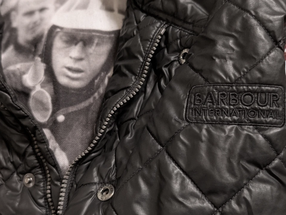 Barbour McQueen Jacket L Black Polyester Special Edition - Image 4 of 4