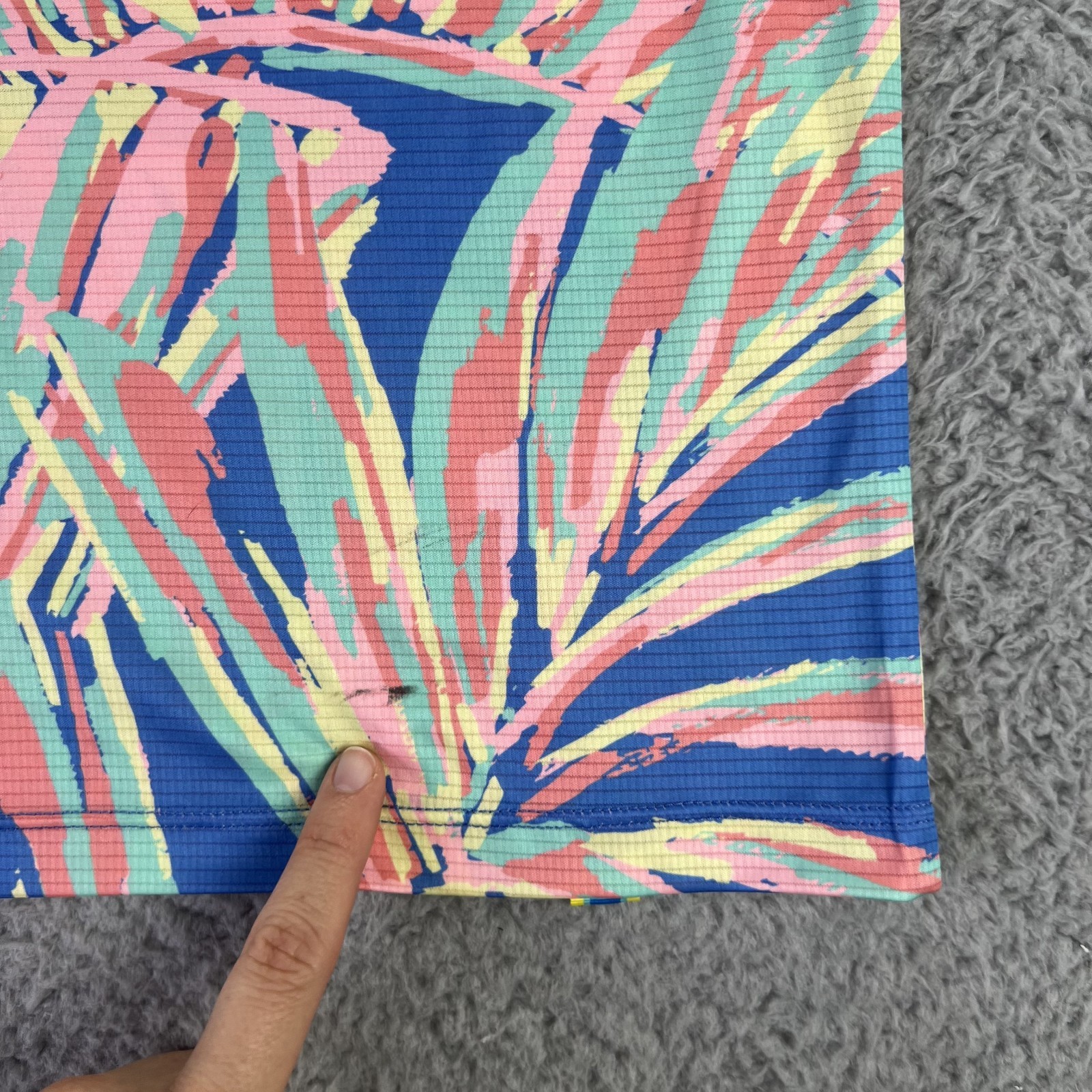 Chubbies Shirt Mens XL Blue Multi Palms Short Sleeve Performamnce Short Sleeve