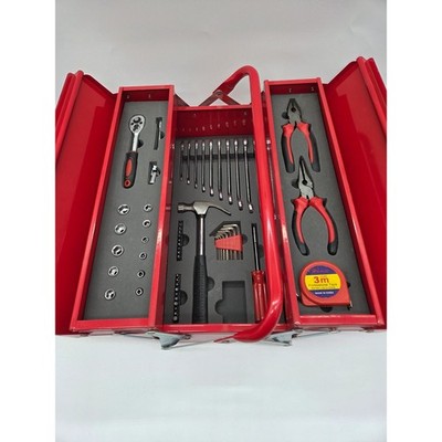 Unisex Toolbox Medium Red Good 3-Layer Cantilever Steel Proskill PS-3LAY