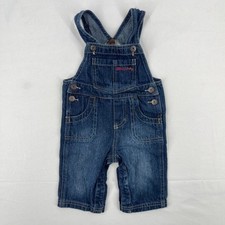 Vintage Y2K Baby Oshkosh Denim Overalls 9 Months Retro Embroidered Cotton