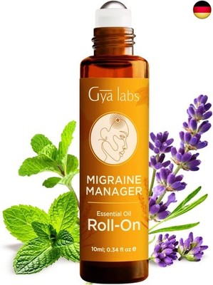 Gya Labs Migräne ätherisches Öl Roll on - Migräne Relief Stick Roller, sch
