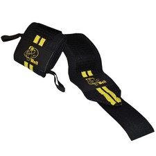 FitWelt Handgelenkbandagen Schwarz-Gelb Kraftsport Krafttraining Gewichtheben