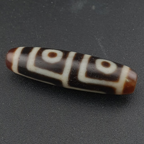 Vintage Tibetan Himalayan 4-Eye Dzi Bead Amulet Protective Agate Talisman 40.4mm