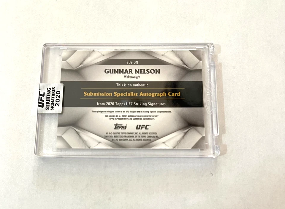 2020 Topps UFC Striking Gunnar Nelson Submission Specialist Auto 8/8 - Image 3 of 4