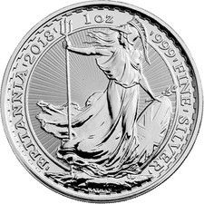 2018 Royal Mint 1oz Fine Silver Britannia Coin 999 Fine - In Capsule