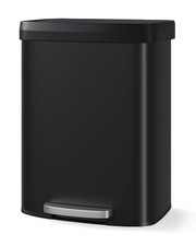 16 Gallon Stainless Steel Step Trash Can with Soft-Close Lid, Black