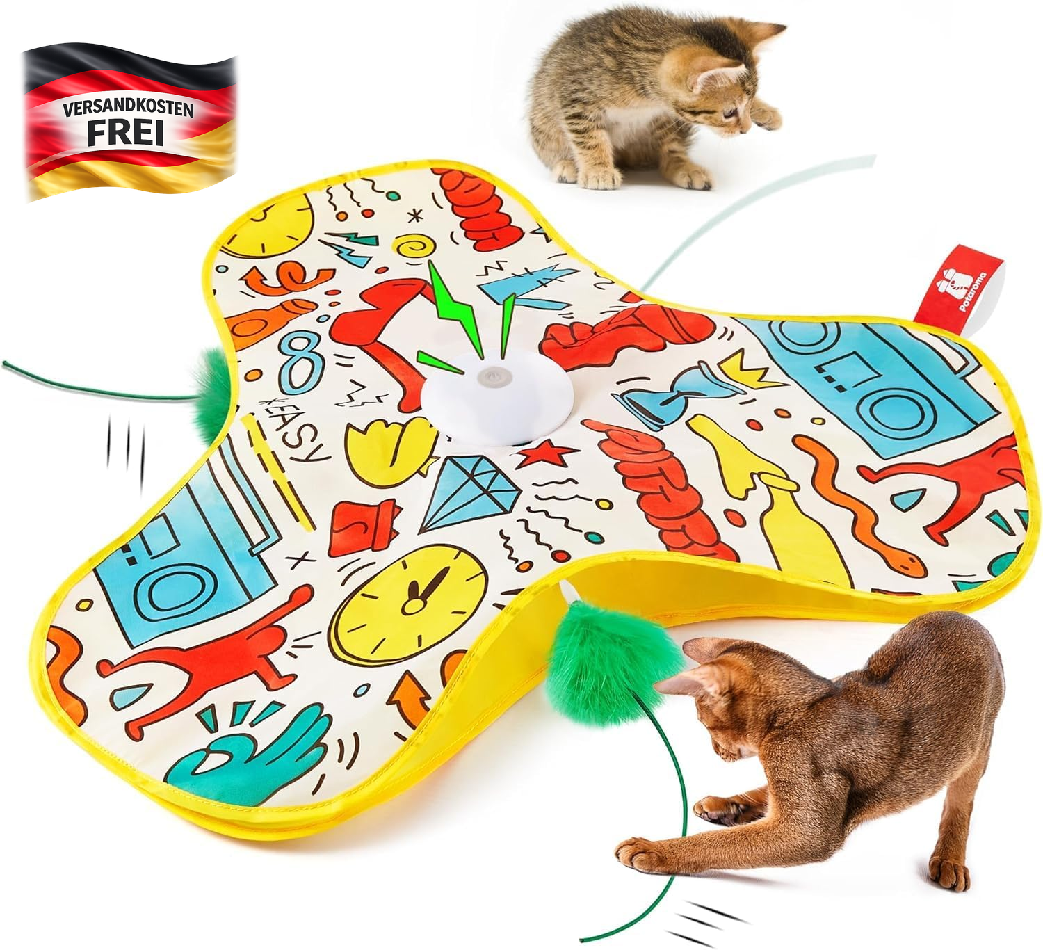 Katzenspielzeug interaktiv Federautomatik Mausgeräusche für aktive Katzen