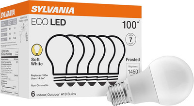 Sylvania ECO LED A19 Light Bulb, 100W Equivalent, Efficient 14.5W, 7 Year, 1450