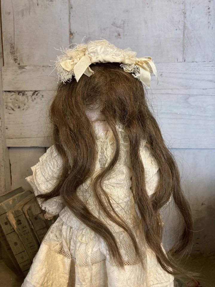 Perruque Ancienne De Poupée Ancienne Cheveux Naturels - Photo 2/4