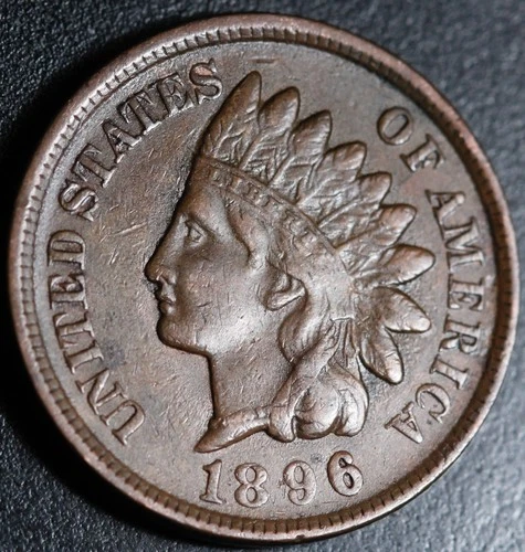 1896 INDIAN HEAD CENT - With LIBERTY & DIAMONDS - XF EF