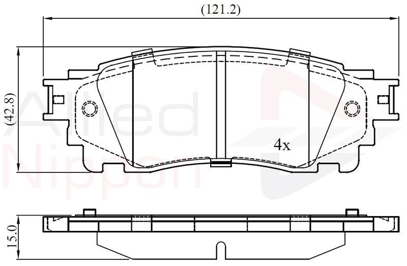 Brake Pad Set For Disc Rear Fits Lexus NX Toyota C-HR ALLIED NIPPON ADB02460