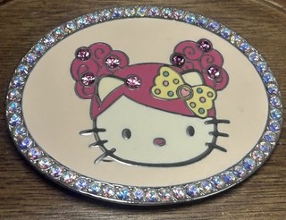 Tarina Tarantino Hello Kitty Pink Head Collection Belt Buckle Y2K