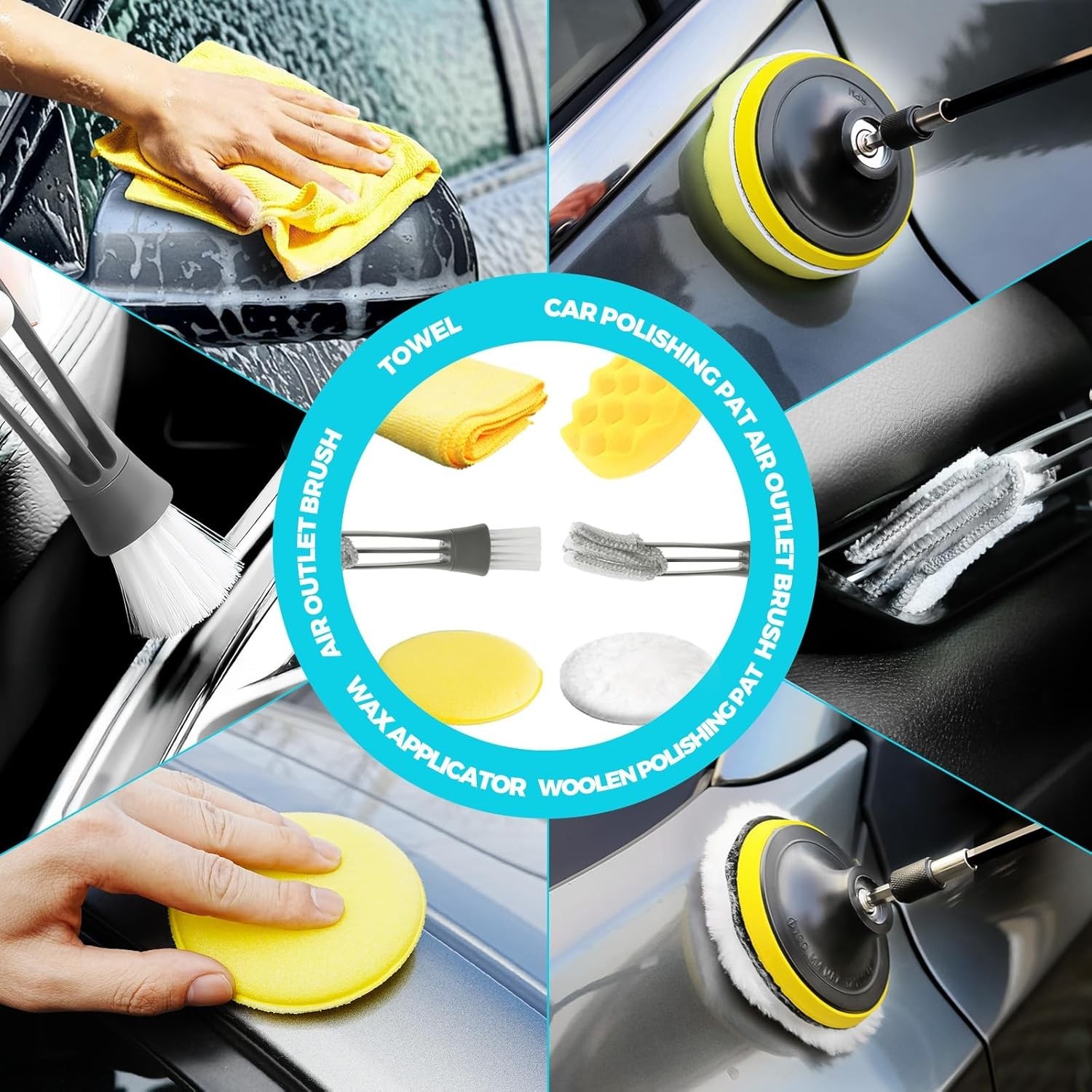 Car Detailing Kit Car Cleaning Tools Set Exterior Interior Wheels 30pcs