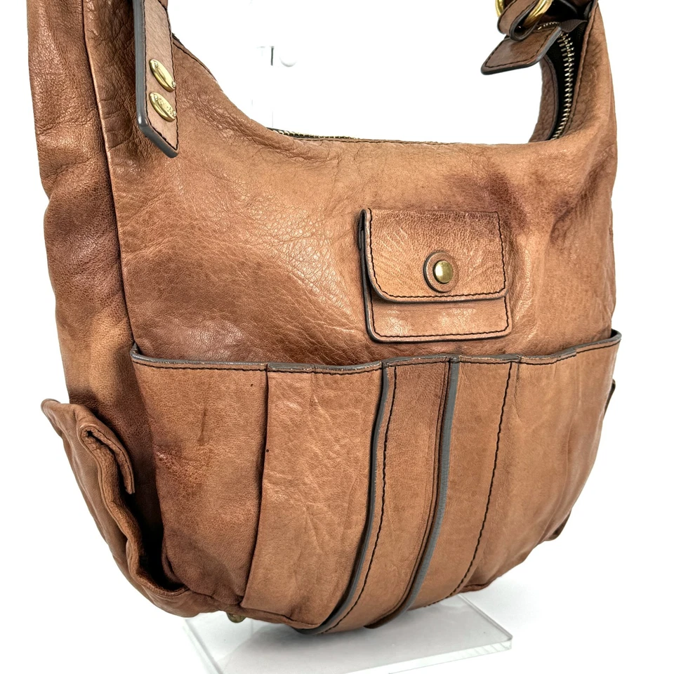 Bolso de Mano Chloe Heloise Bolso de Hombro Hobo 2 Vías Mediano Cuero Marrón #A319 Foto 4 de 4