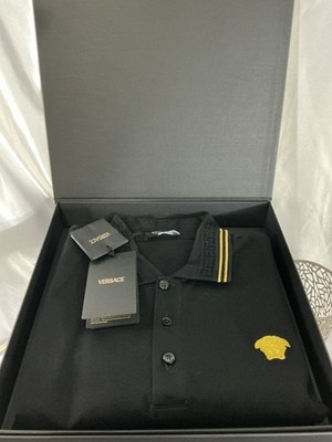 VERSACE Black Cotton Medusa Head Polo NWT & Authentic