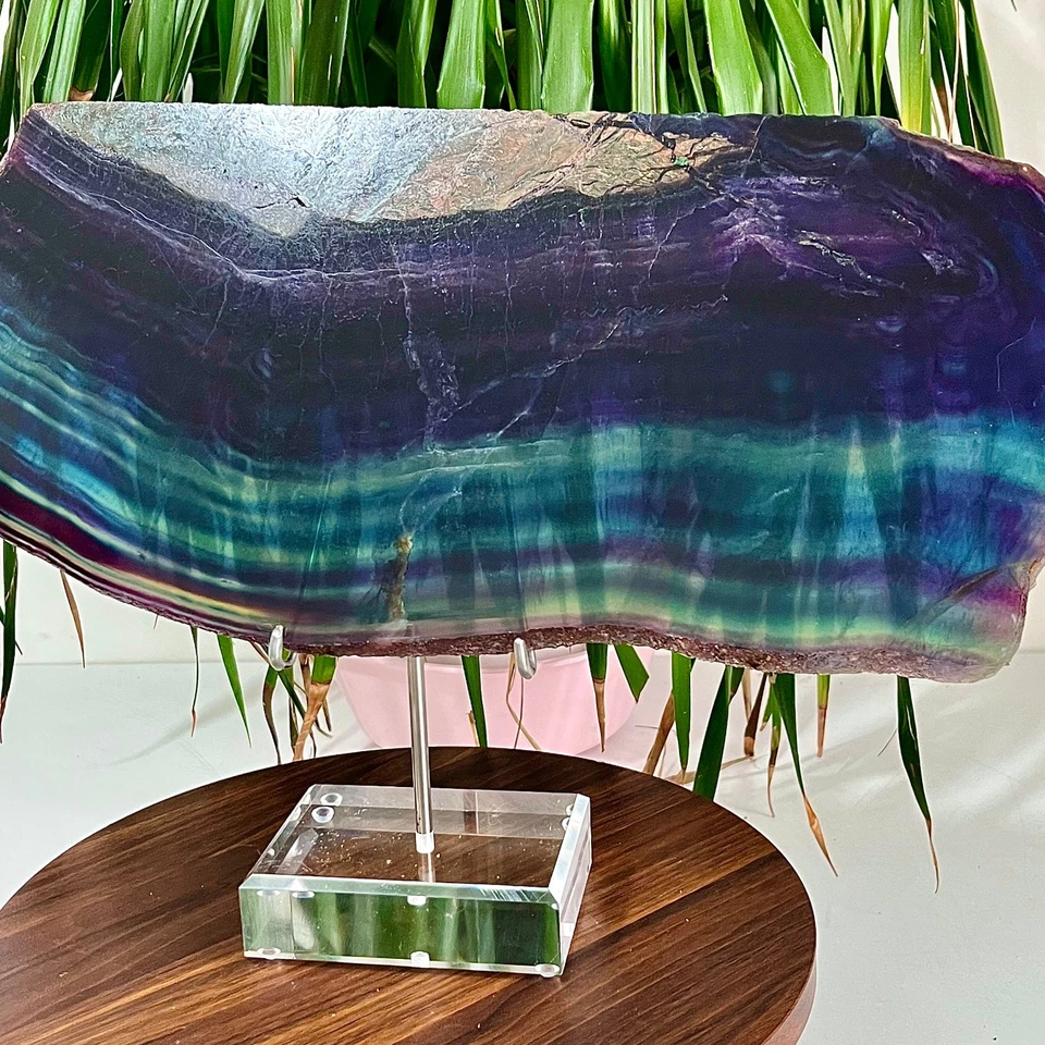 7,2 Pfund natürliche Farbe Fluorit Abschnitt Quarz Kristall Blatt Mineral Probe