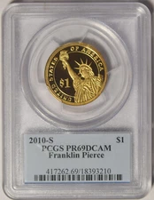 2010-S Pierce Presidential Dollar PCGS PR-69 DCAM #93210