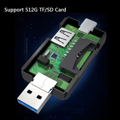 6-in-1 Durable Type-C TF-SD Card Reader OTG Adapter Mini USB 3.0 Card Reader-mx - Photo 5/13