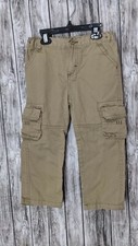 Boy's Wrangler Youth Tan Khaki Cargo Style Pants Adjustable Waist Size 4T